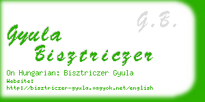 gyula bisztriczer business card